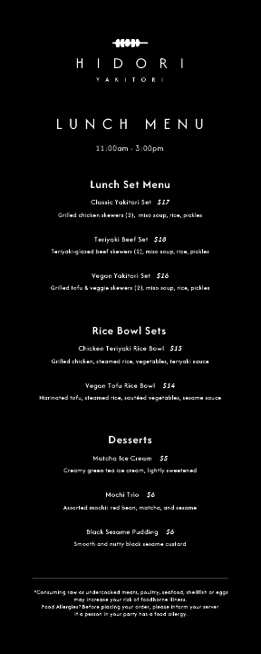 Home hidori menu black 4x10 26 01 01